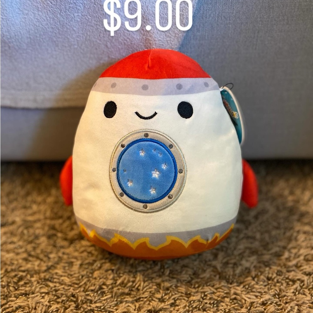 Squishmallows Red and White Rocket Plush